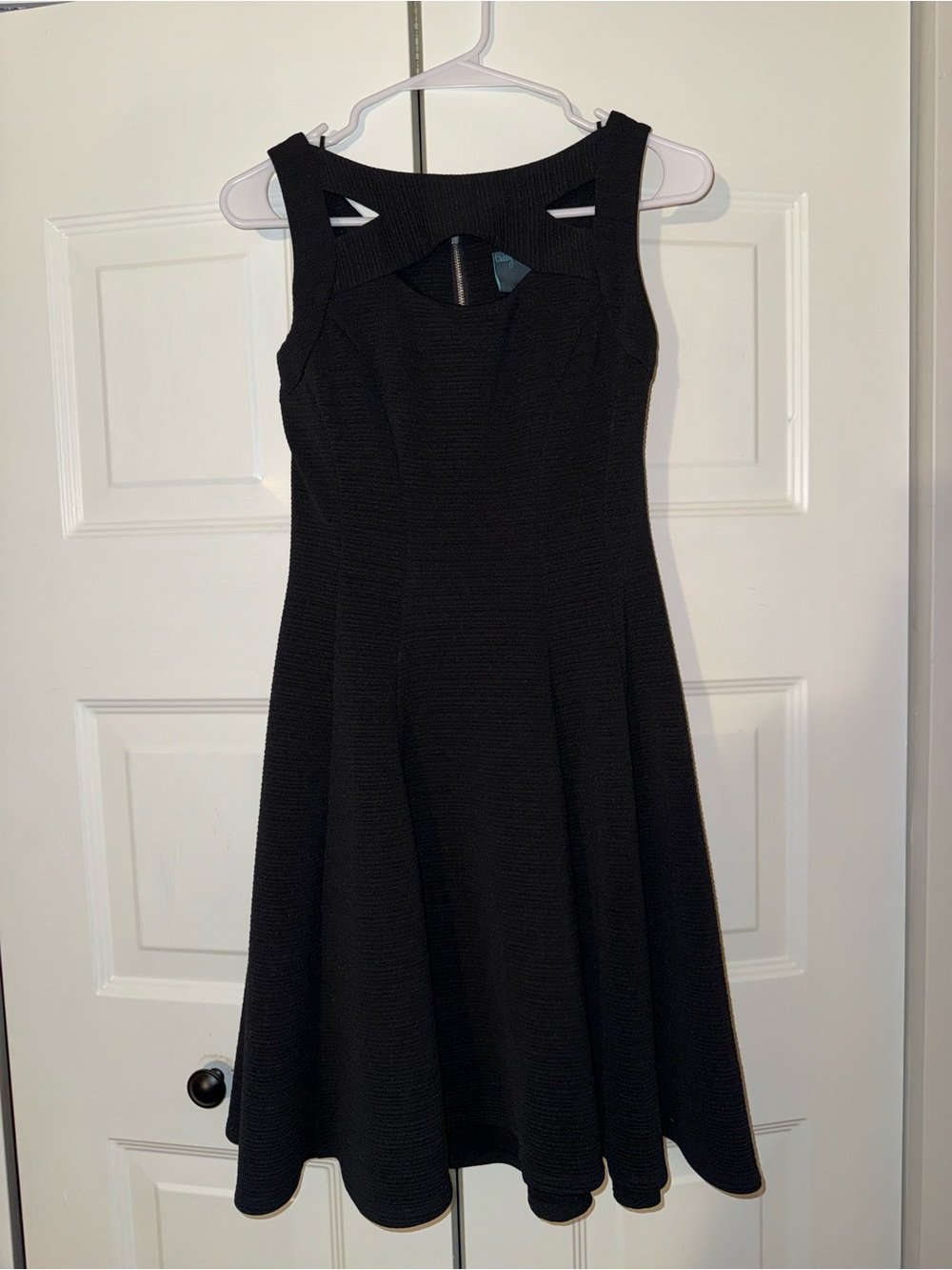 Gabby Skye Black Cutout Fit-and-Flare Dress